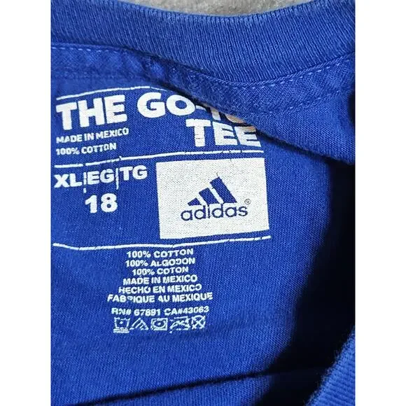 Stephen Curry Shirt Youth XL Blue Yellow Golden State Warriors Adidas NBA - Picture 3 of 7